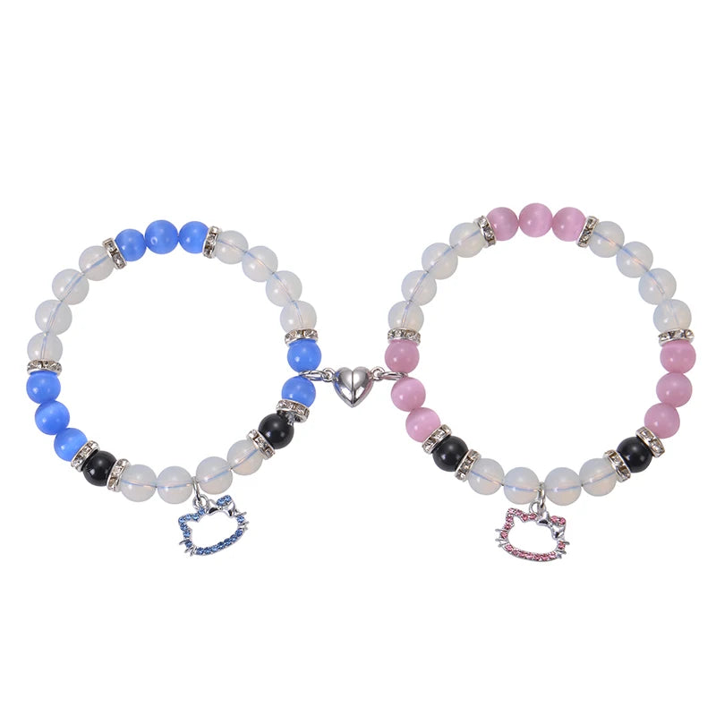 Matching Spider Charm Bracelets with Magnetic Hearts 💖🕷️