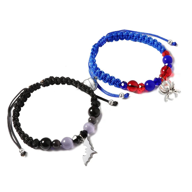Matching Spider Charm Bracelets with Magnetic Hearts 💖🕷️
