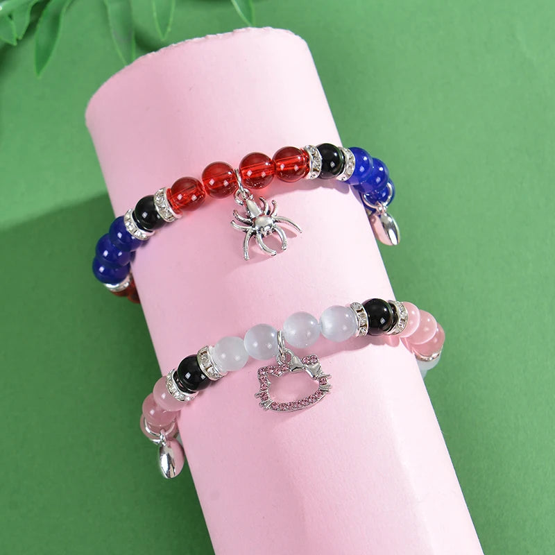 Matching Spider Charm Bracelets with Magnetic Hearts 💖🕷️